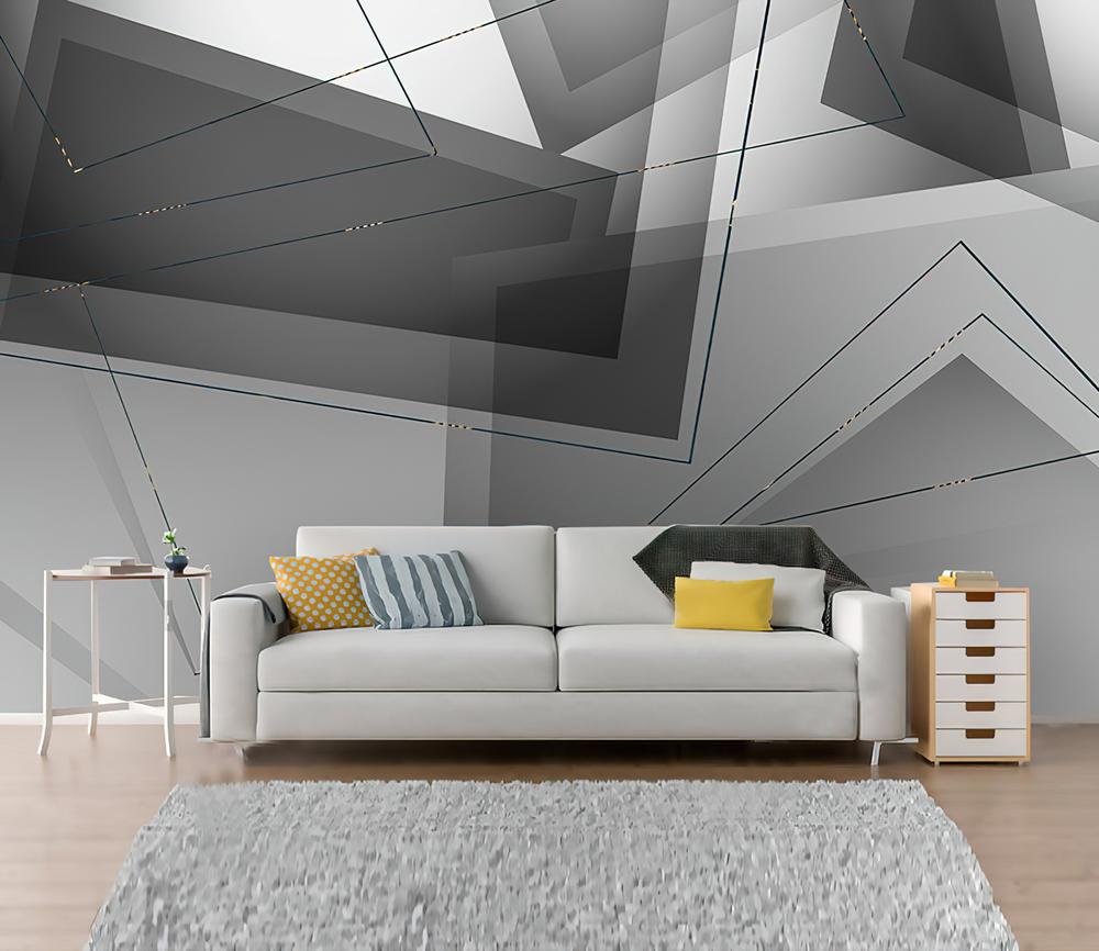 Fototapeta geometryczny wzór szary biały