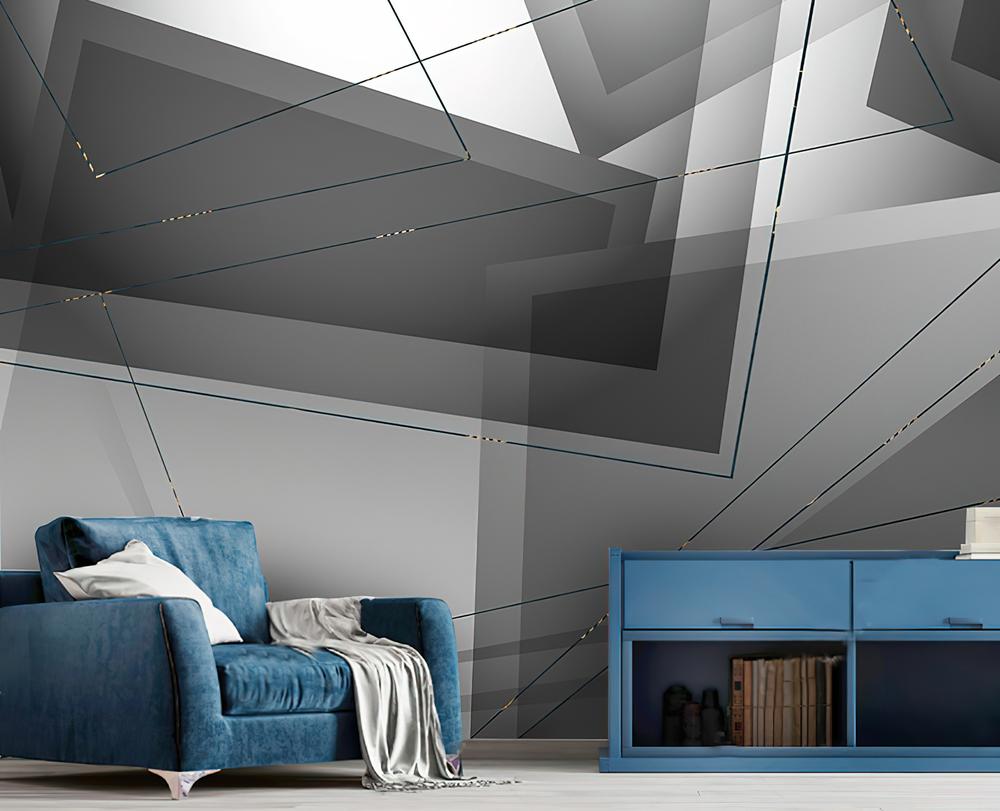 Fototapeta geometryczny wzór szary biały