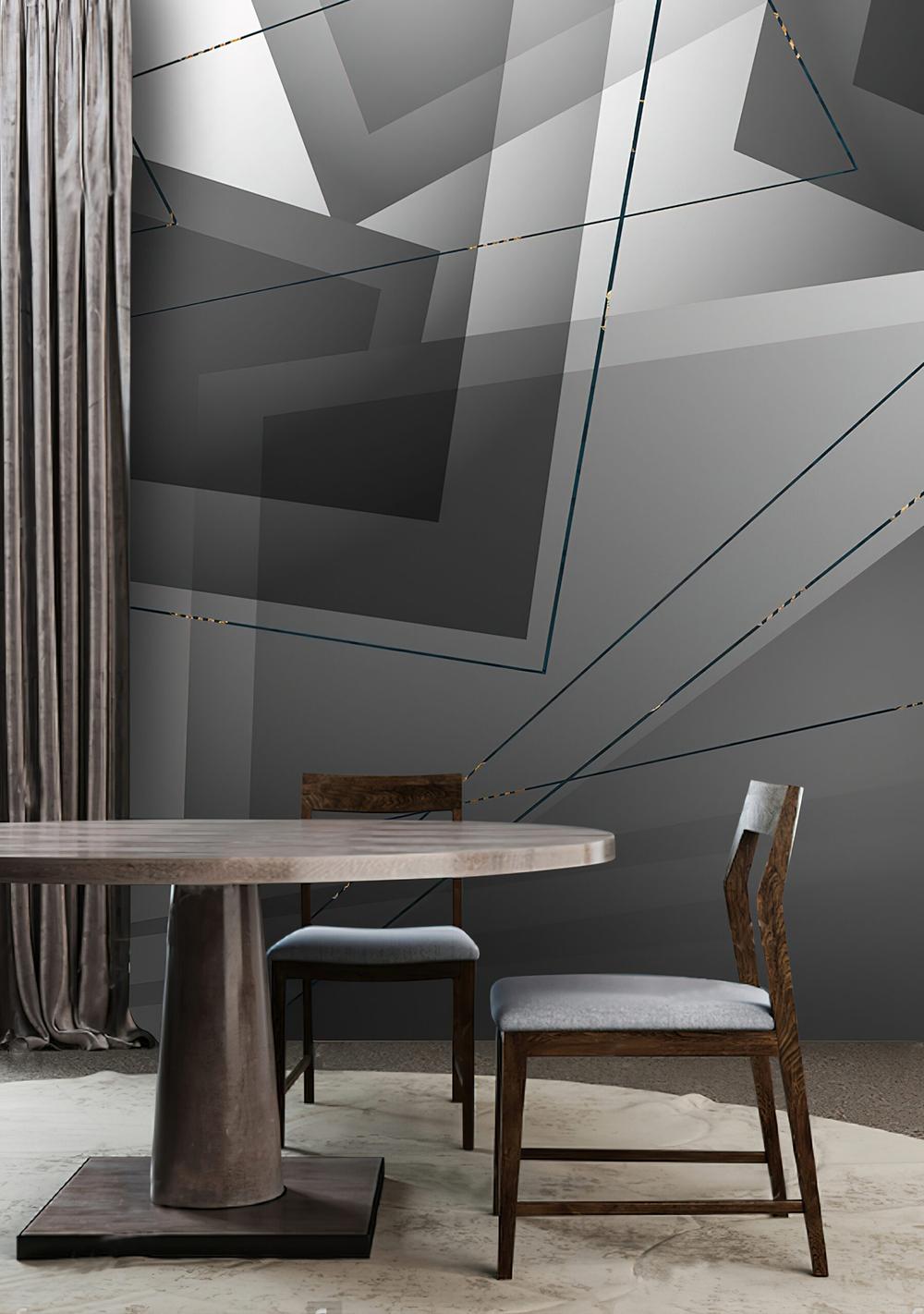 Fototapeta geometryczny wzór szary biały