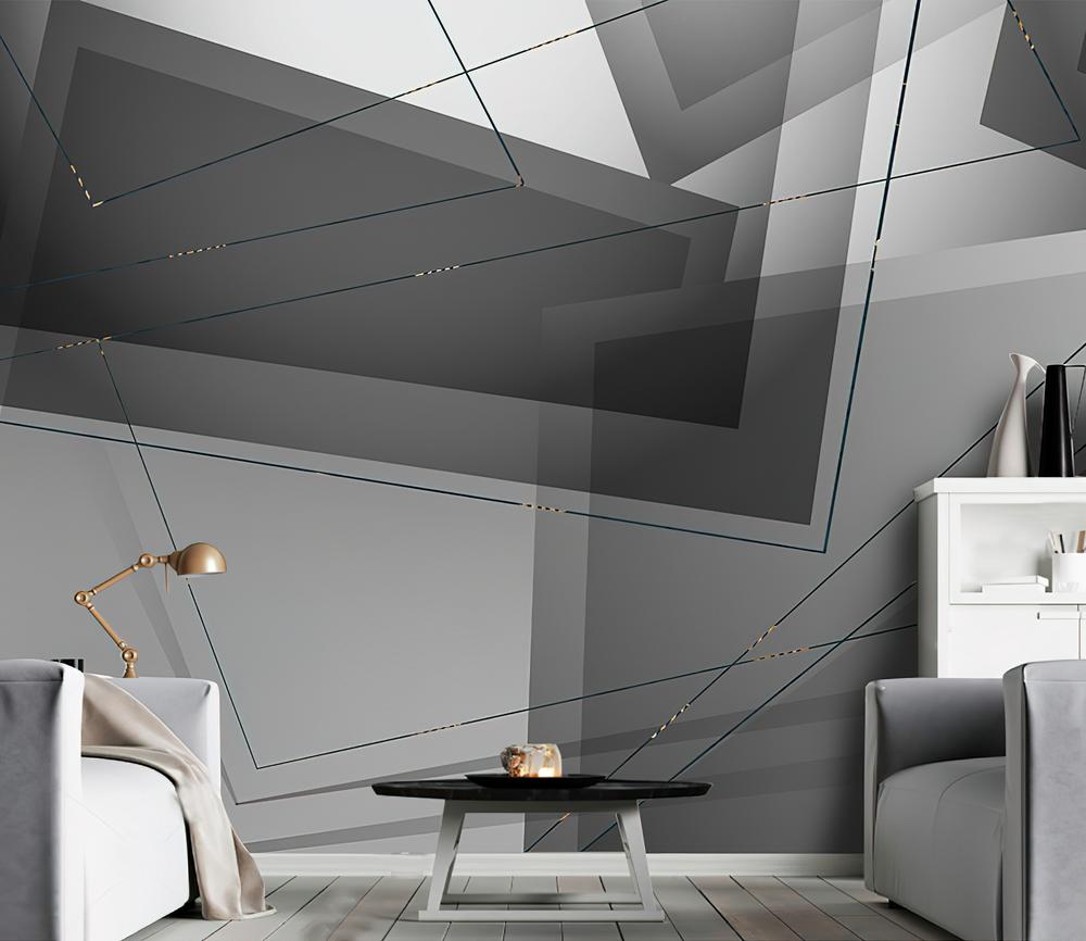Fototapeta geometryczny wzór szary biały