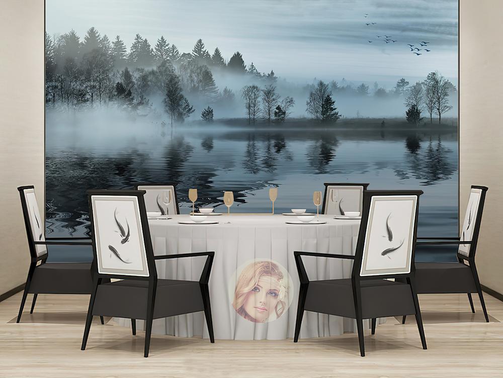 Fototapeta jezioro mgła