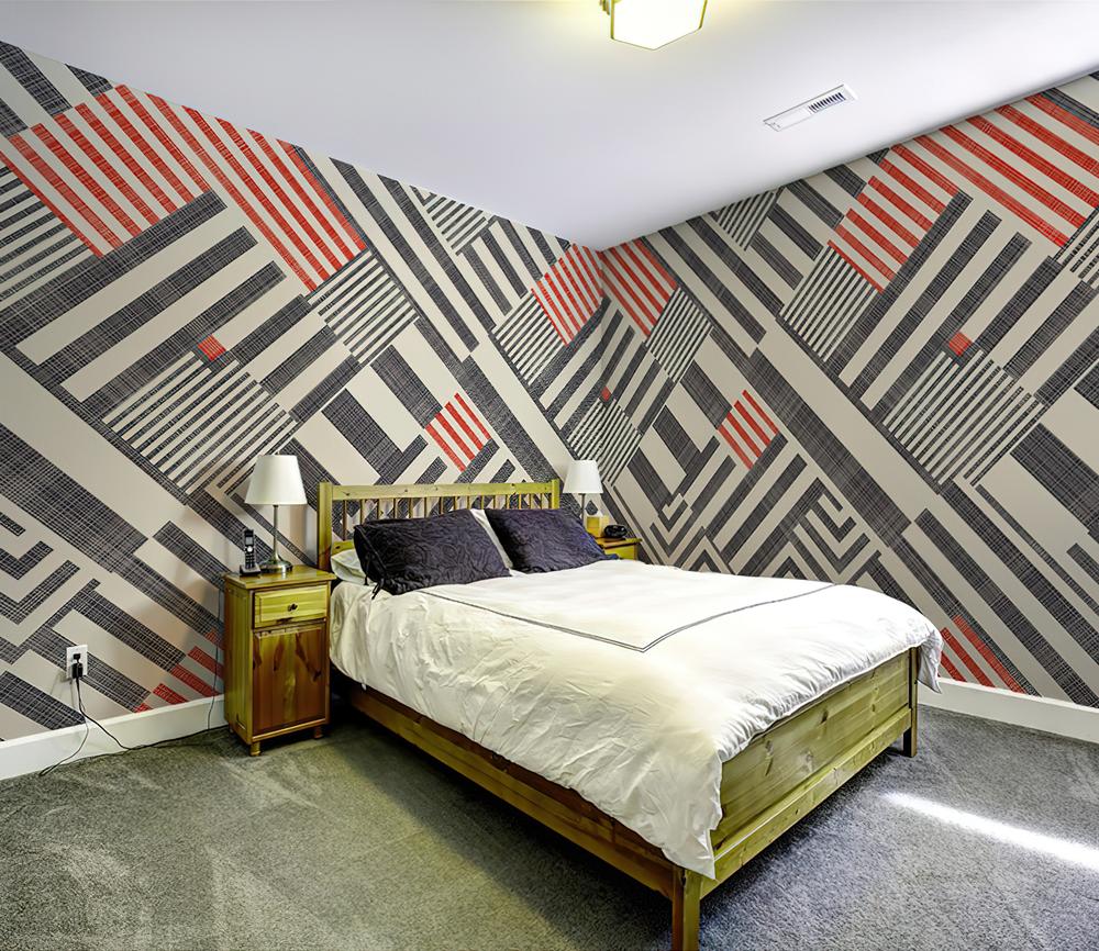 Fototapeta geometryczne czarne i czerwone