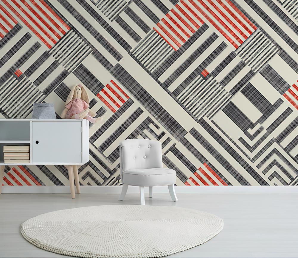 Fototapeta geometryczne czarne i czerwone