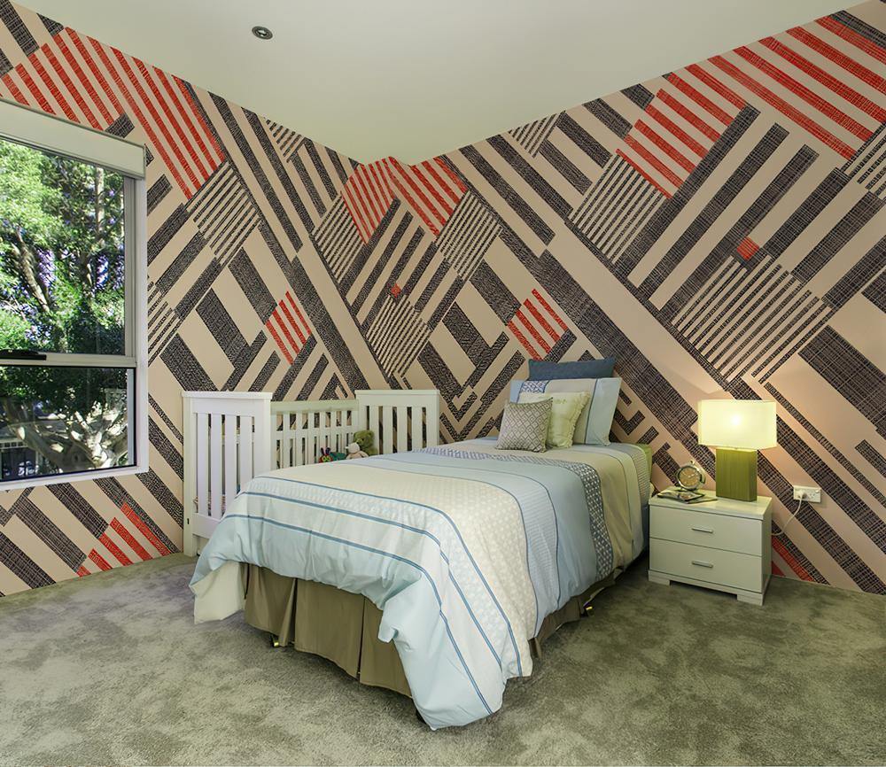 Fototapeta geometryczne czarne i czerwone
