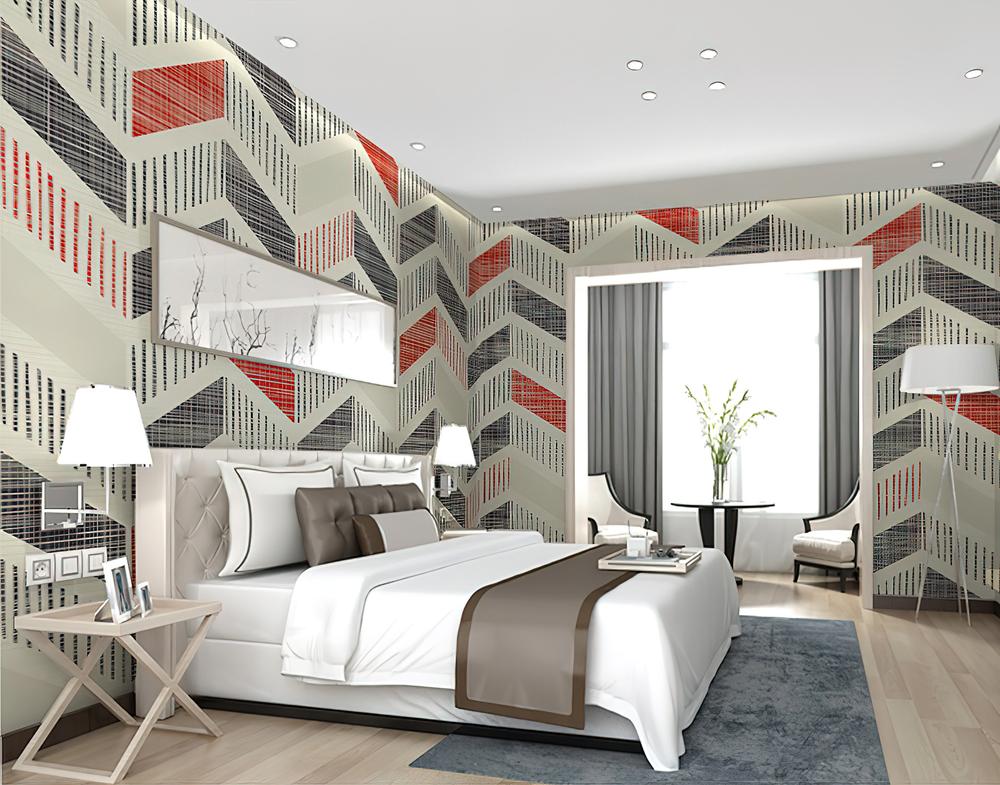 Fototapeta geometryczna czerwona czarna beżowa