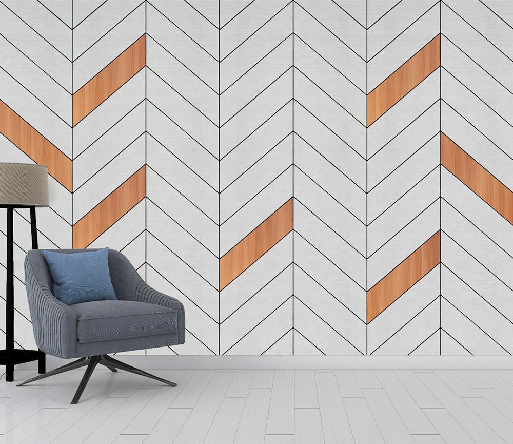 Fototapeta geometria biało-brązowa