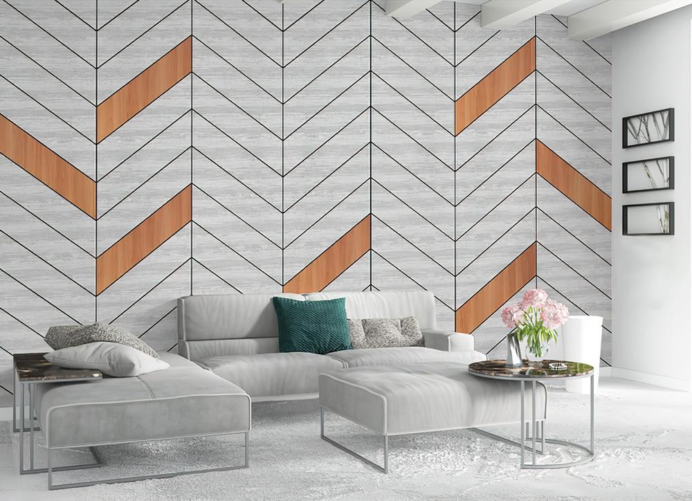 Fototapeta geometria biało-brązowa