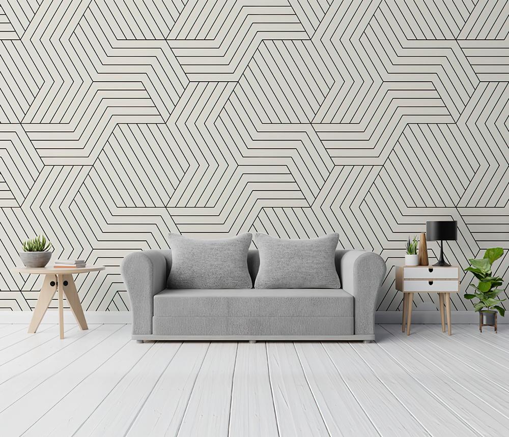 Fototapeta linie diagonale czarnobiała