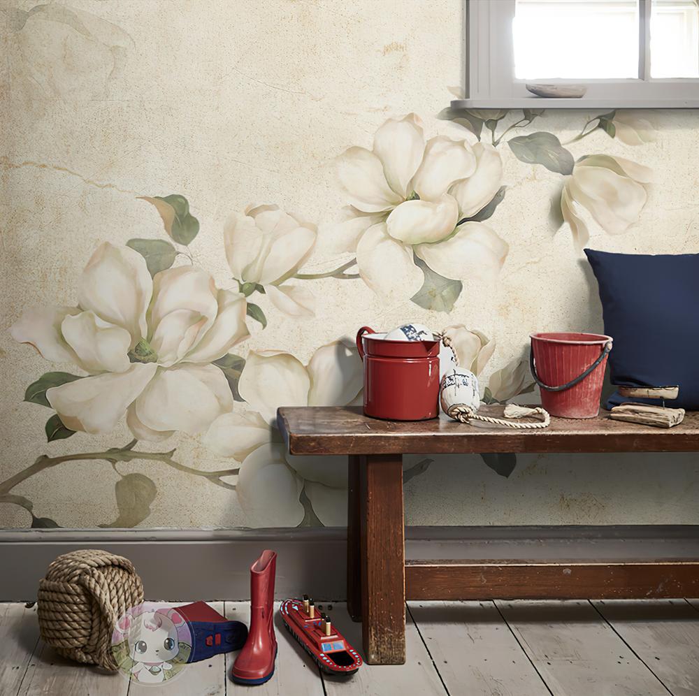 Fototapeta magnolie kremowe liście