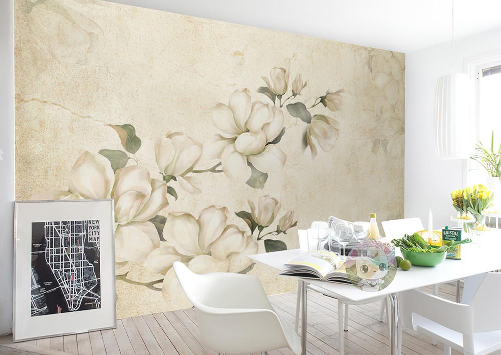 Fototapeta magnolie kremowe liście