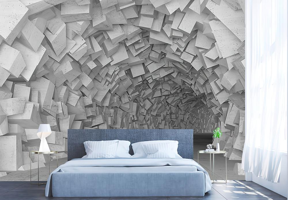 Fototapeta geometryczna 3D szara