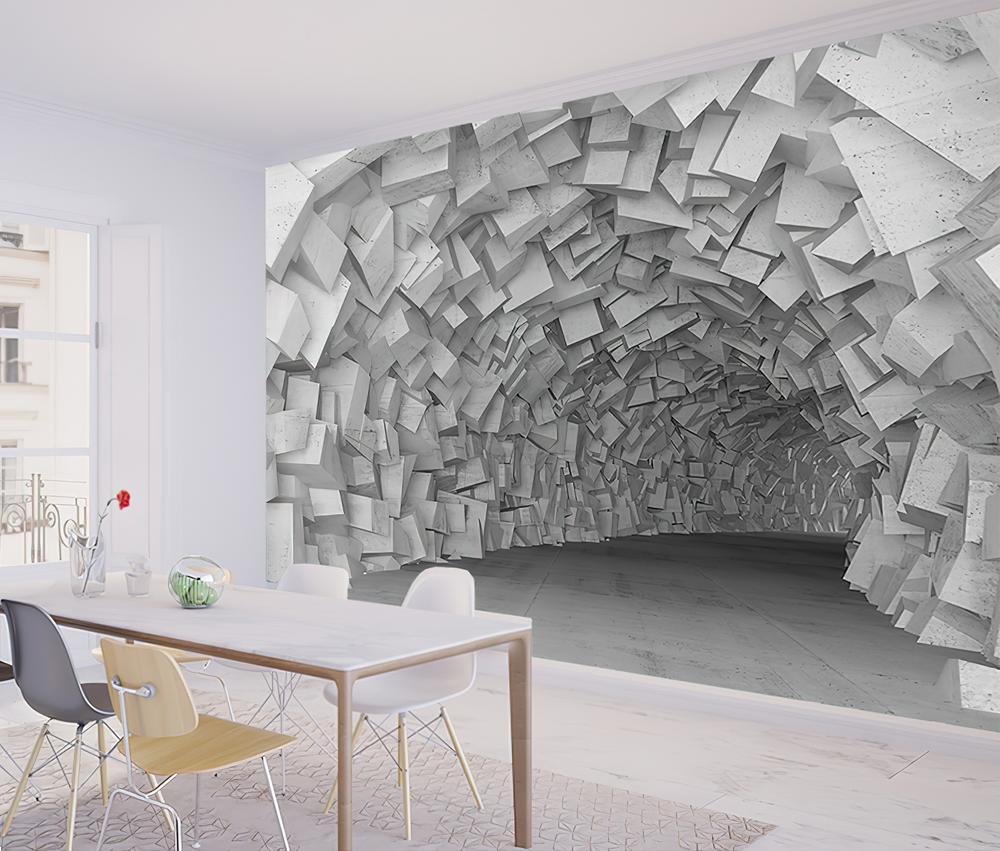 Fototapeta geometryczna 3D szara