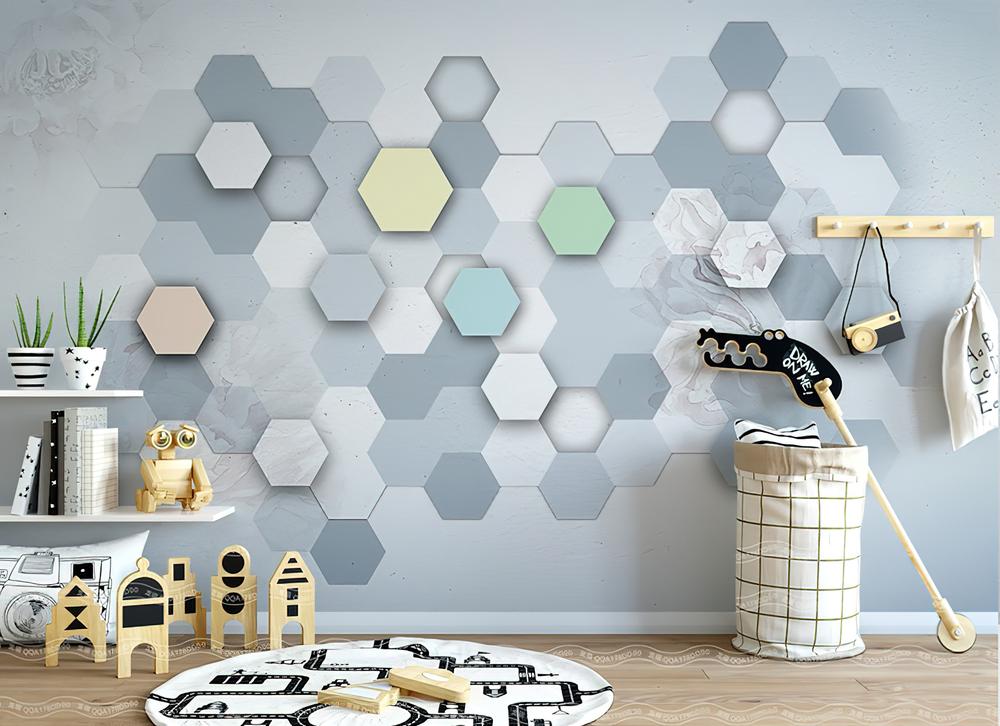 Fototapeta geometryczna niebieska