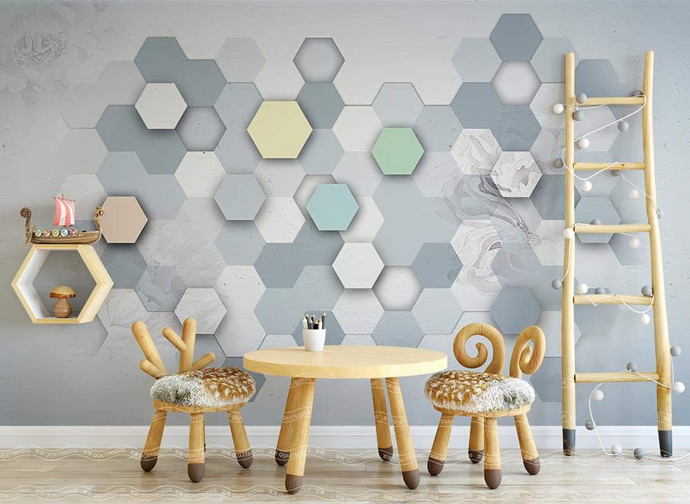 Fototapeta geometryczna niebieska