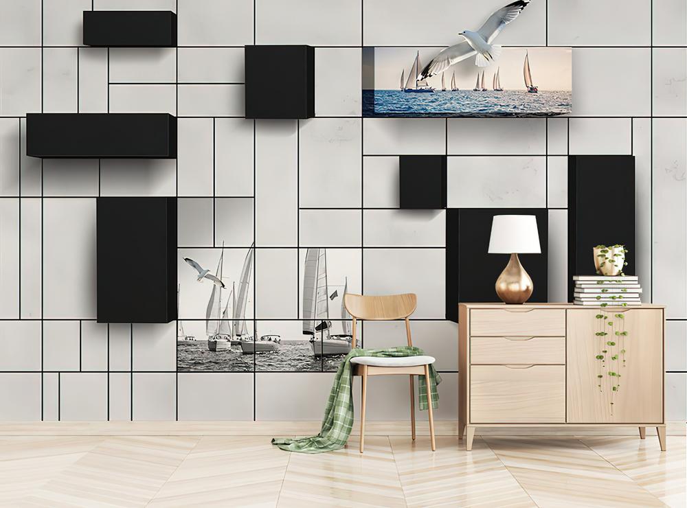 Fototapeta geometryczna morska niebieska