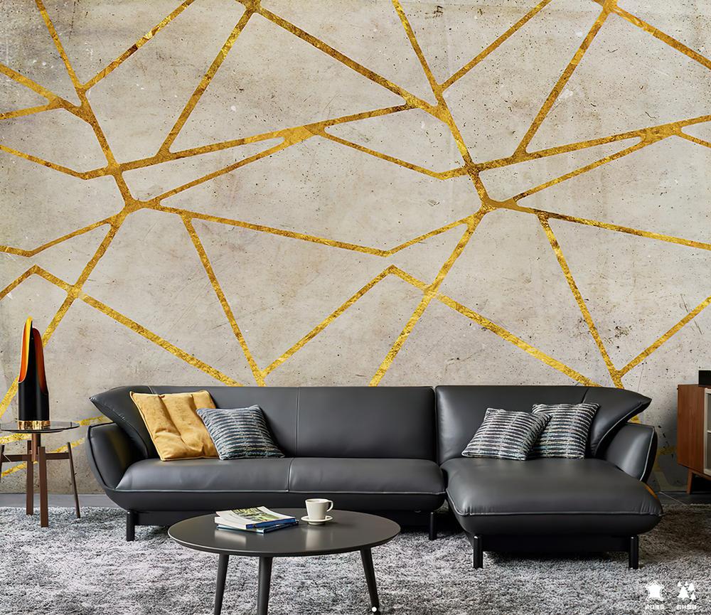 Fototapeta geometria złota