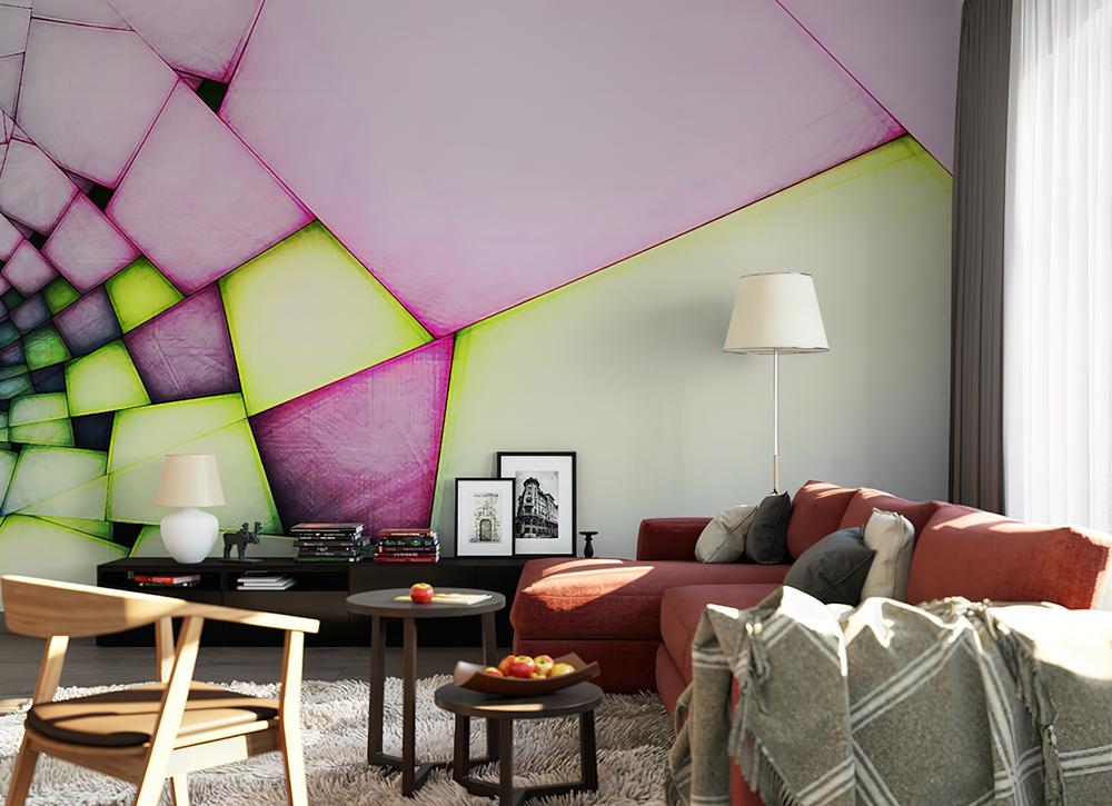 Fototapeta geometryczna kolorowa 3D