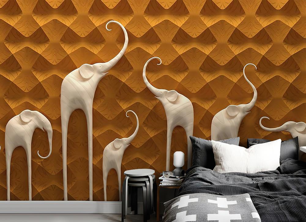 Fototapeta truny geometryczne pomarańczowe