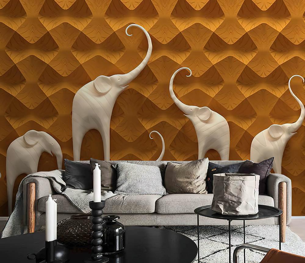 Fototapeta truny geometryczne pomarańczowe