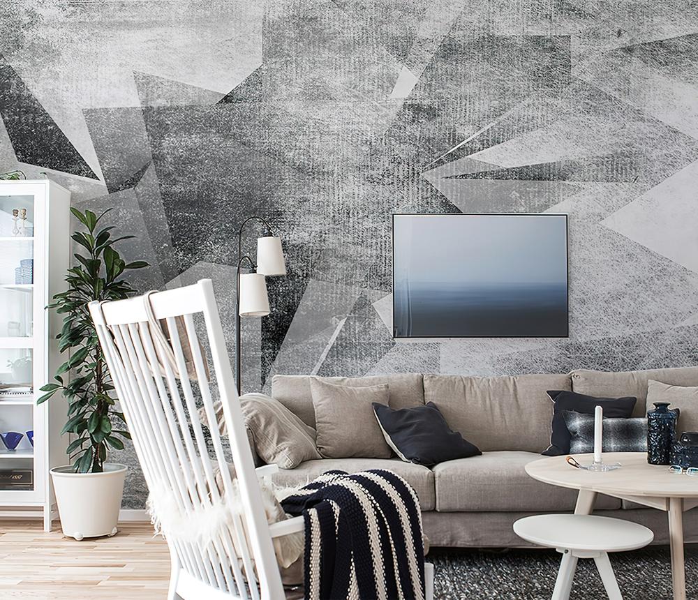 Fototapeta geometryczny biały-szary