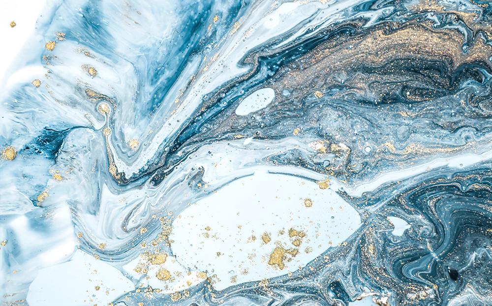 Fototapeta dynamiczne swirls niebiesko-srebrne