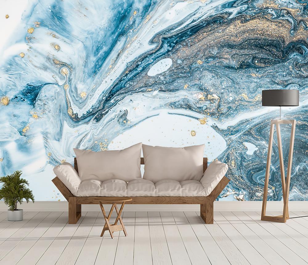 Fototapeta dynamiczne swirls niebiesko-srebrne