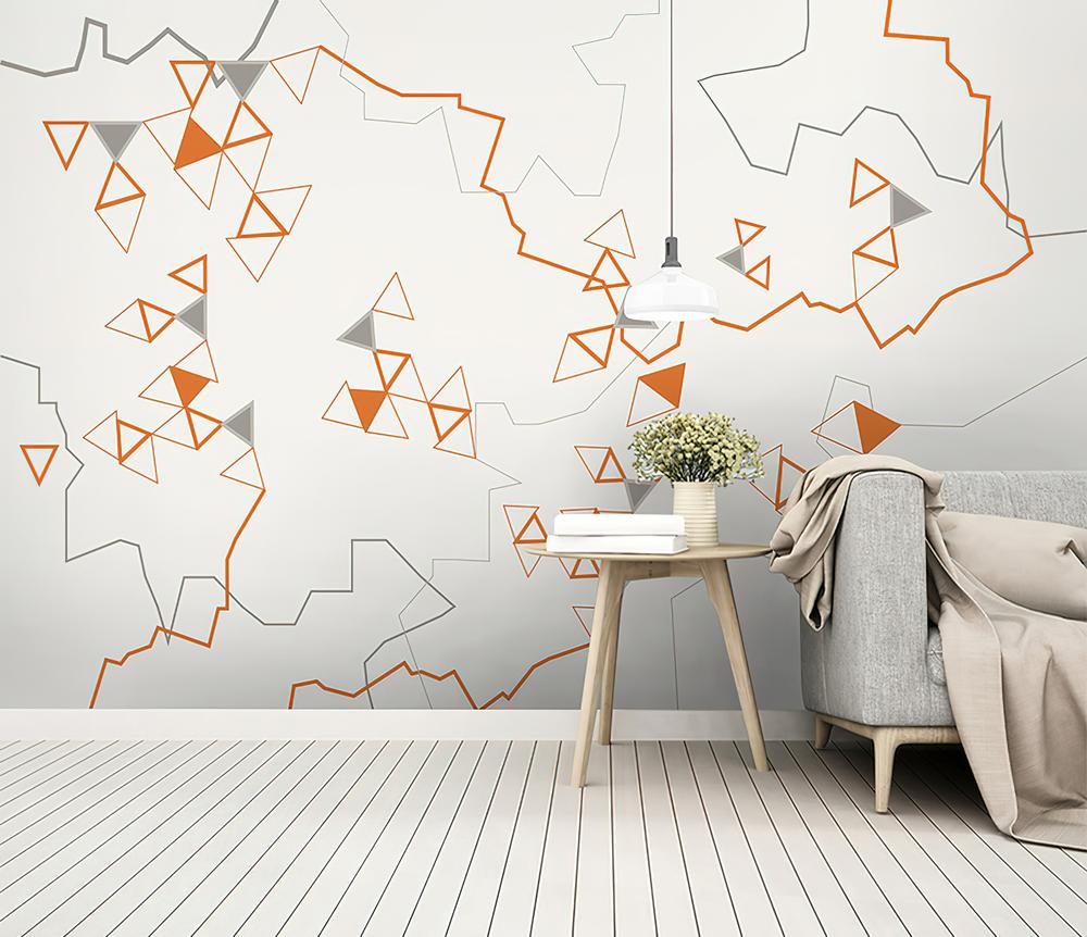 Fototapeta geometryczne pomarańczowe trójkąty