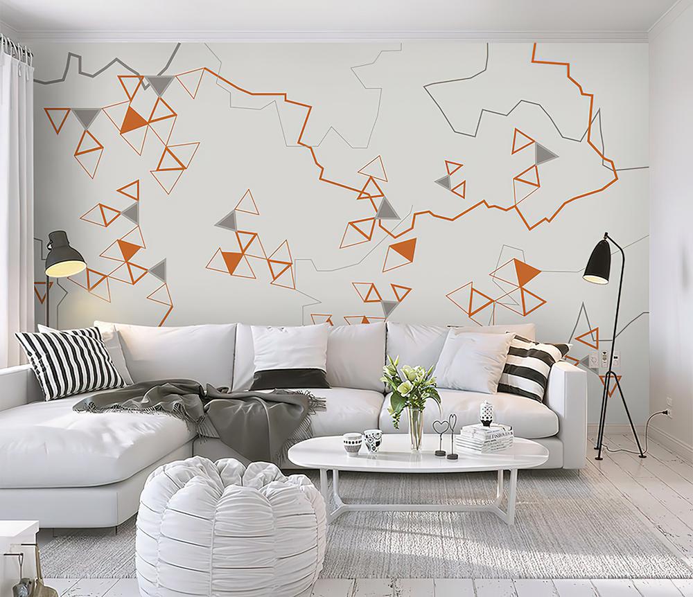 Fototapeta geometryczne pomarańczowe trójkąty