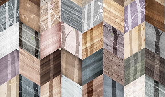 Fototapeta geometryczne pasma drzewiasta