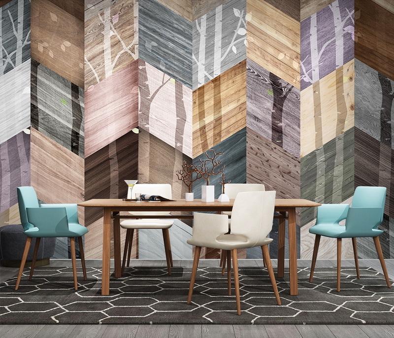 Fototapeta geometryczne pasma drzewiasta