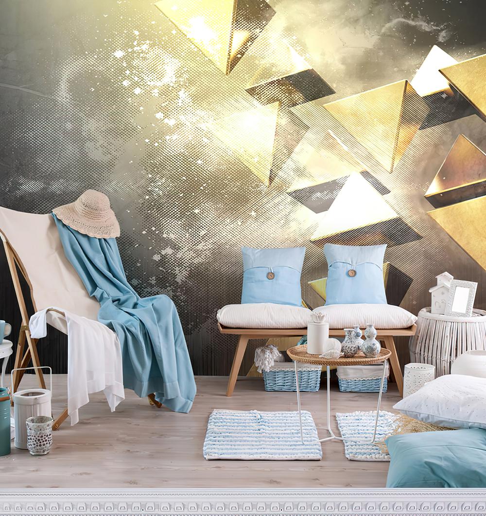 Fototapeta geometryczny złoty dym