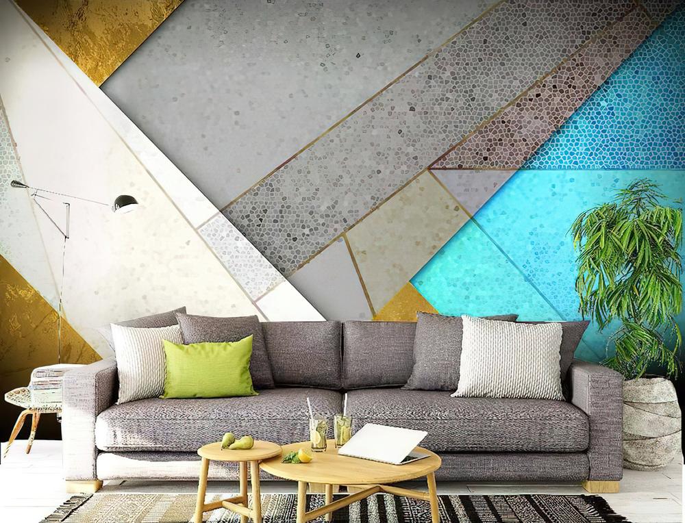 Fototapeta geometryczny biały niebieski