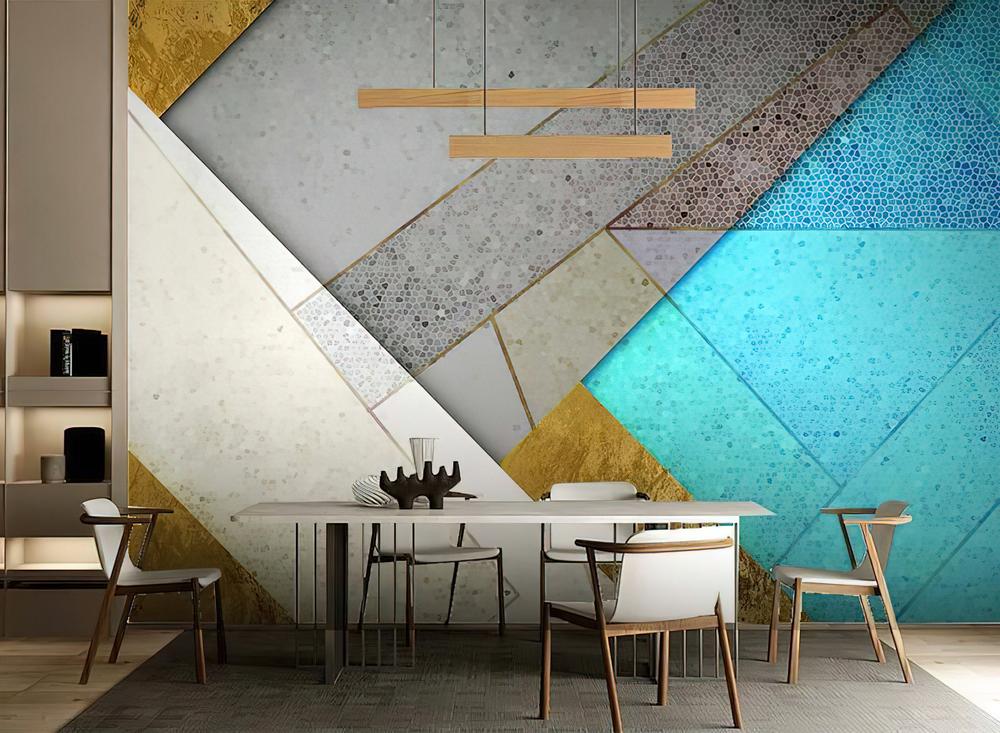 Fototapeta geometryczny biały niebieski