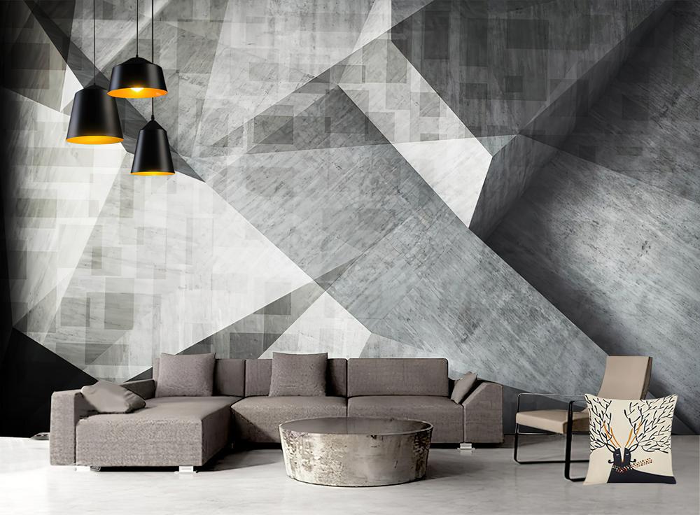 Fototapeta geometryczna szaro-srebrna