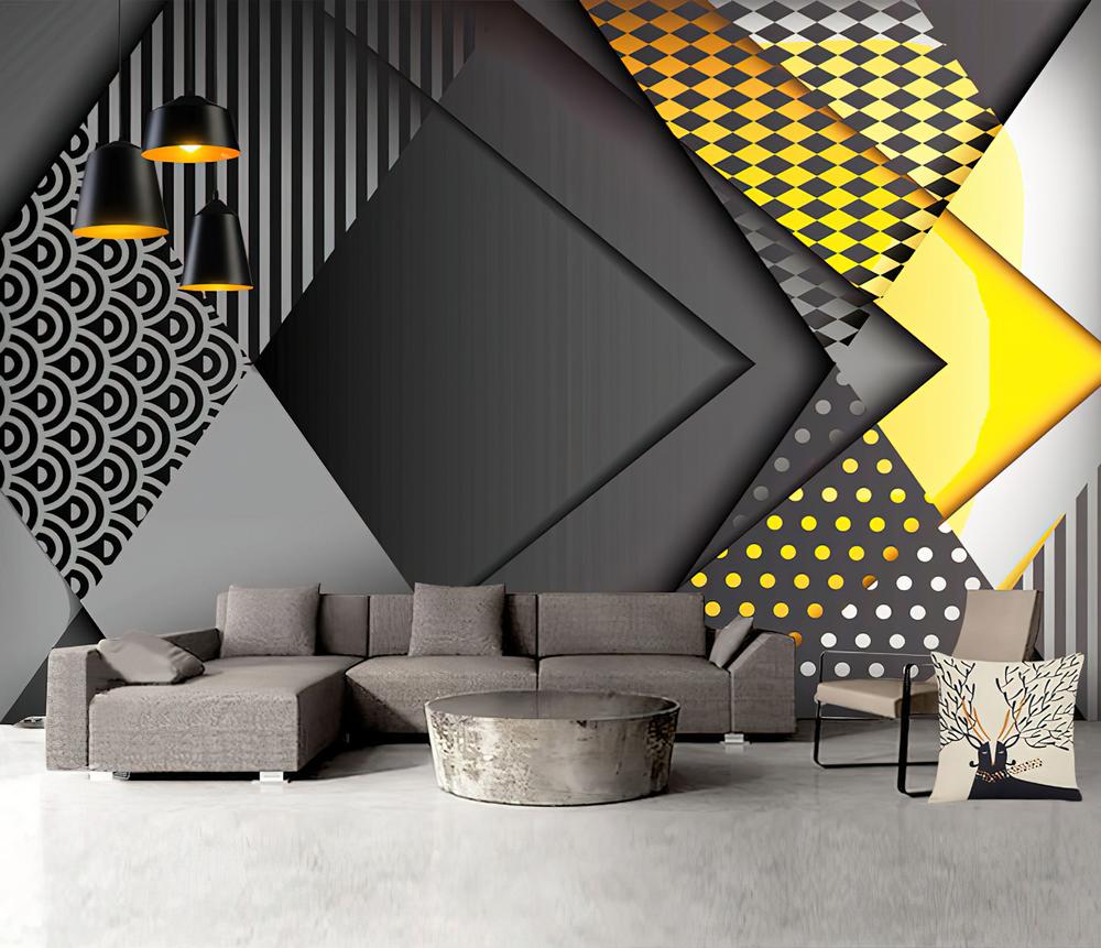 Fototapeta geometryczna czarno-szara