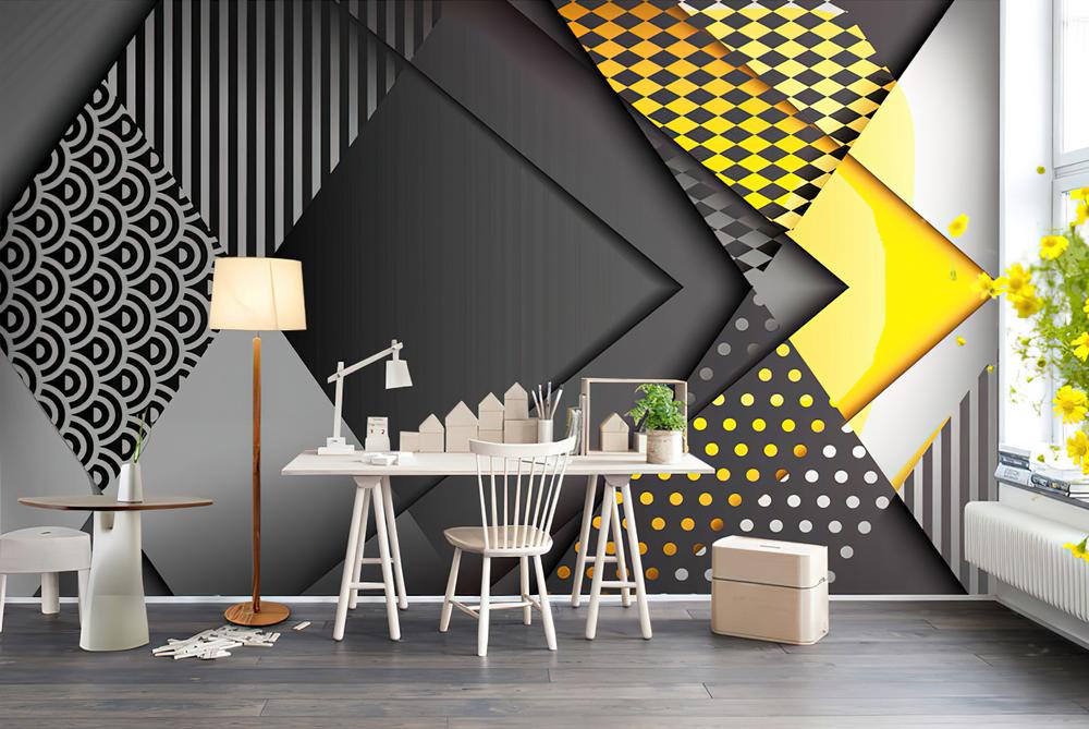 Fototapeta geometryczna czarno-szara