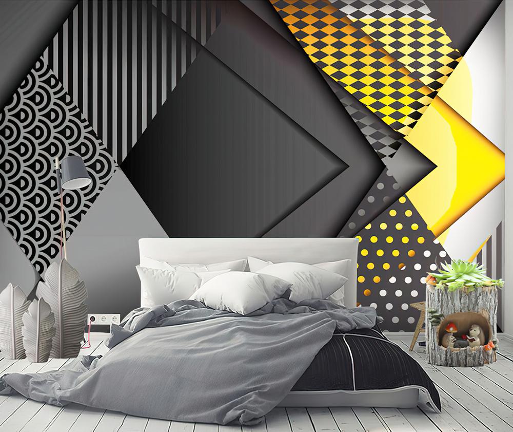 Fototapeta geometryczna czarno-szara