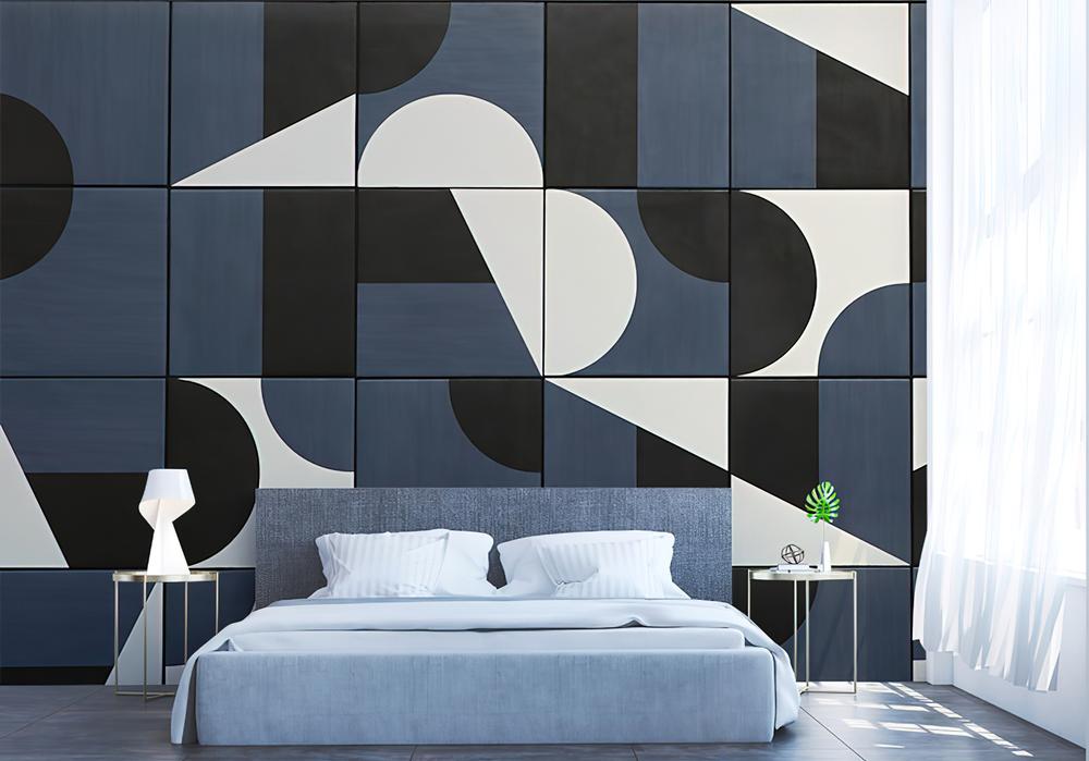 Fototapeta geometryczna niebieska czarna