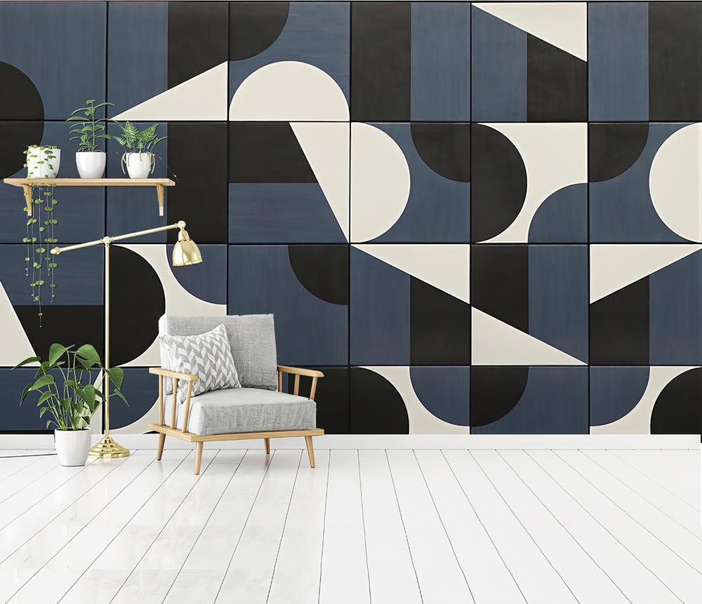 Fototapeta geometryczna niebieska czarna