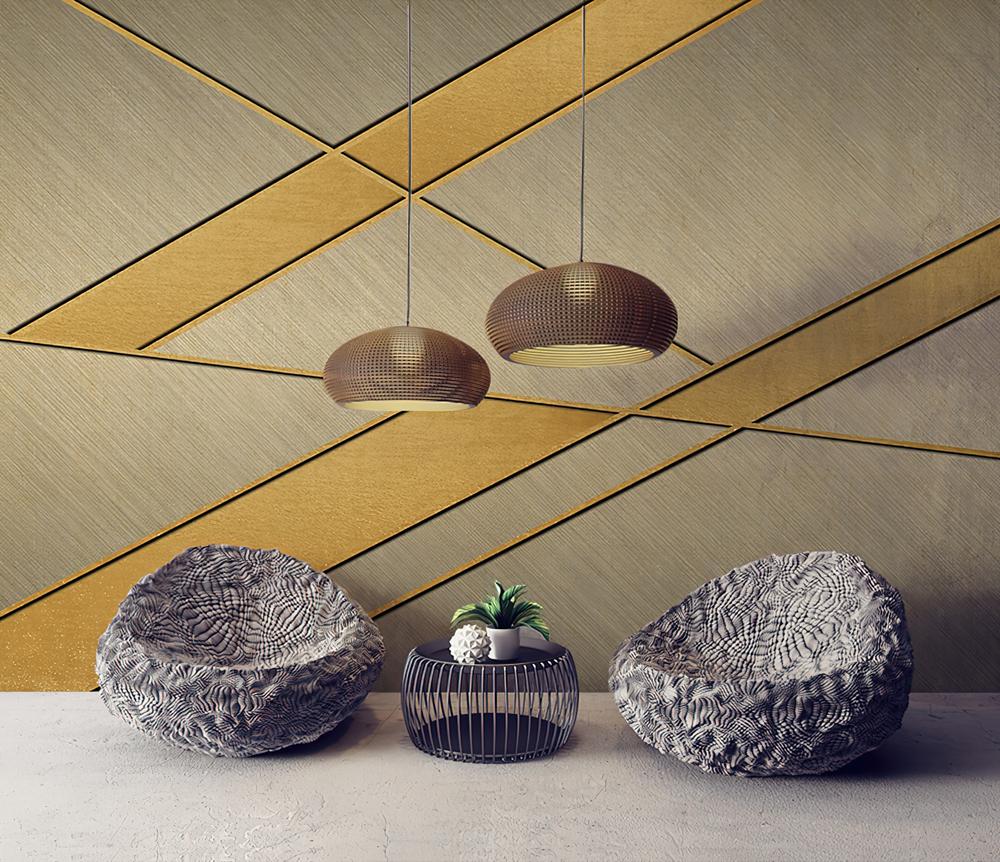 Fototapeta geometryczna beżowa złota