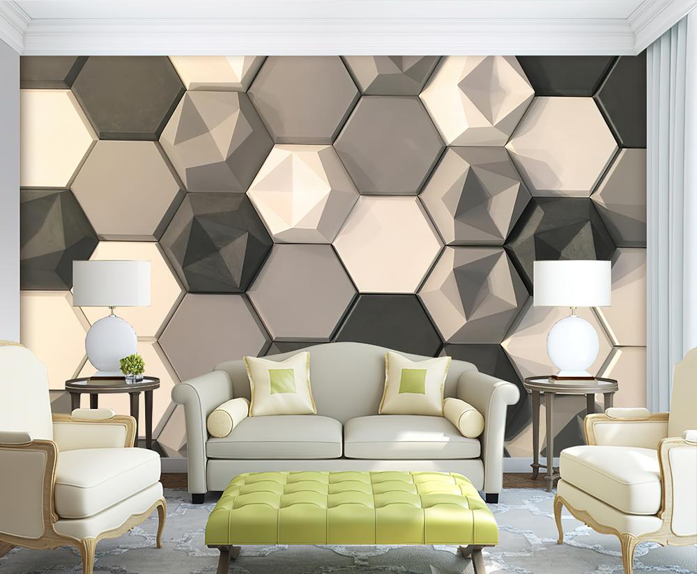 Fototapeta geometryczna szaro-beżowa