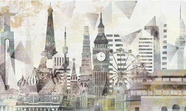 Fototapeta geometria miasto kolorowe