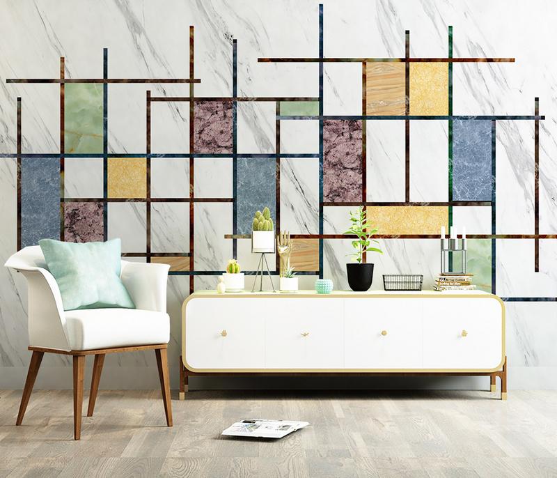 Fototapeta geometryczna wielobarwna