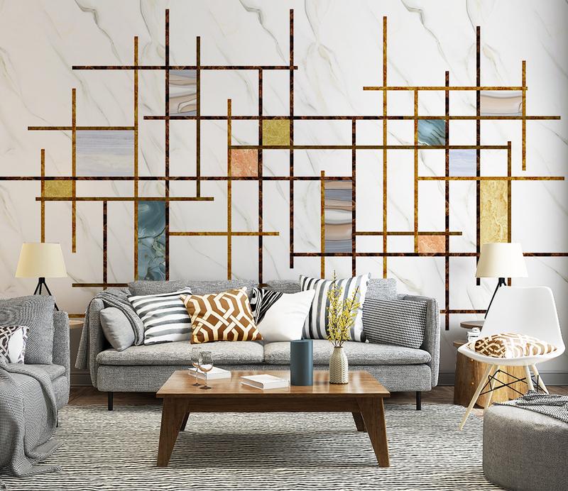 Fototapeta geometryczna brązowo pomarańczowa