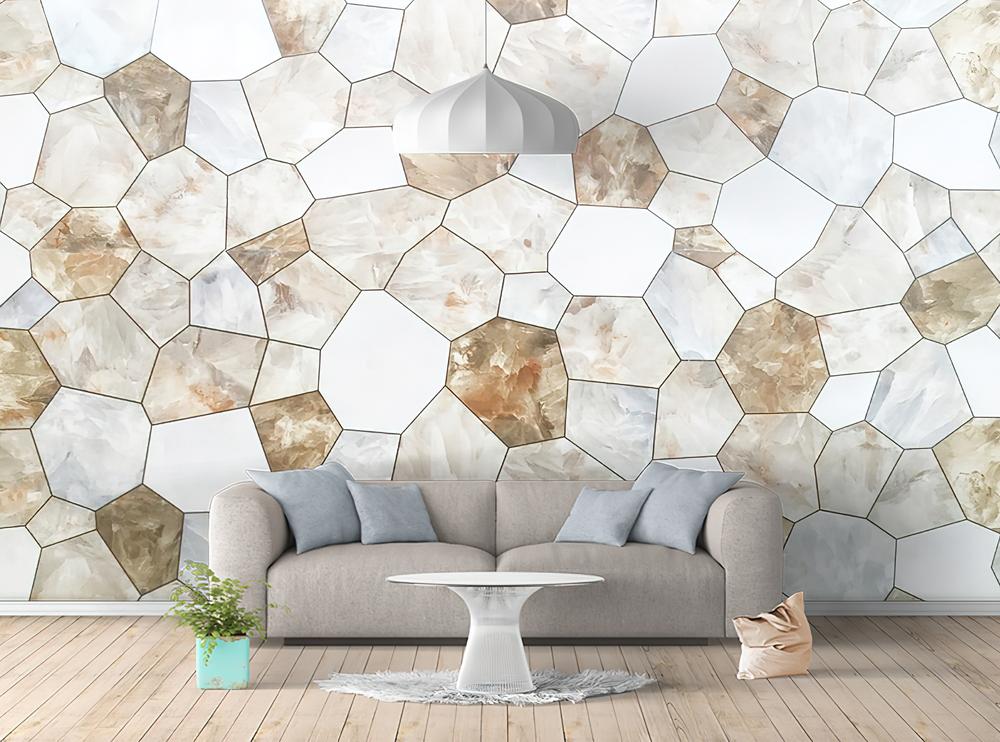 Fototapeta geometrie szklane neutralne