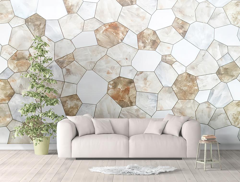 Fototapeta geometrie szklane neutralne