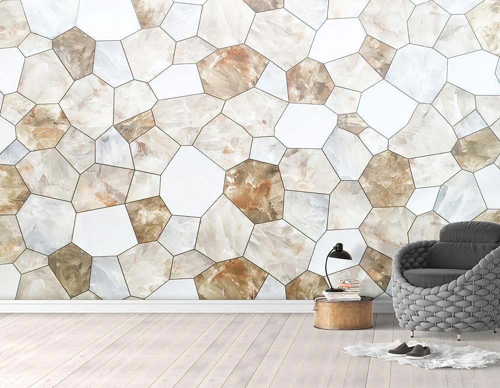 Fototapeta geometrie szklane neutralne