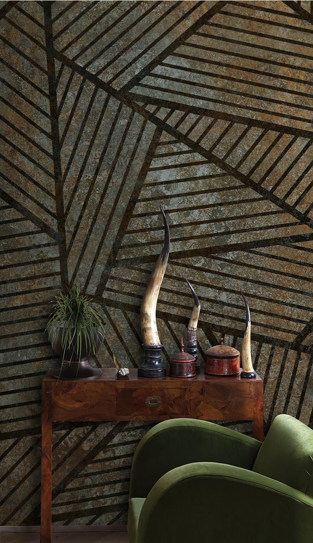 Fototapeta geometria liści brązowe