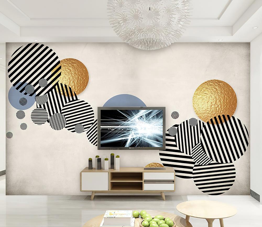 Fototapeta strypy geometryczne złote