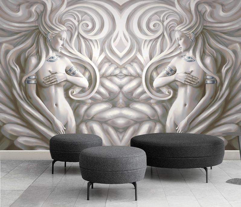 Fototapeta spirale metaliczne szare